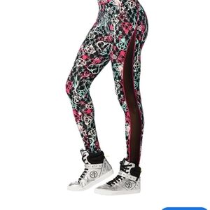 ZUMBA Diamond Diva Panel Ankle Leggings sz Med / Marvelous
